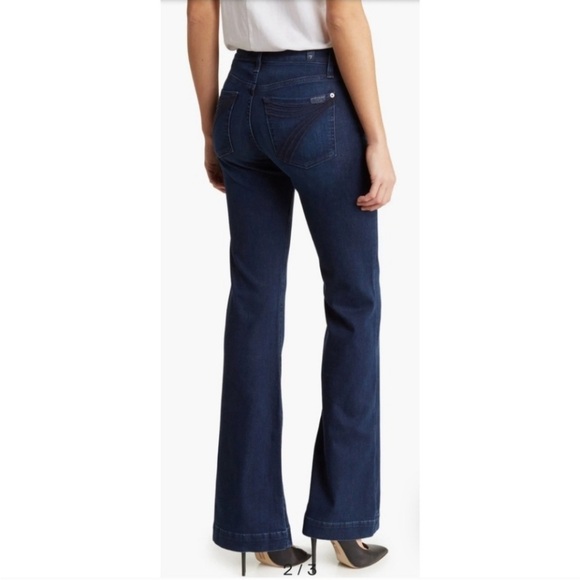 7 For All Mankind Dojo Jeans Stretch Blue Black Santiago Size 28